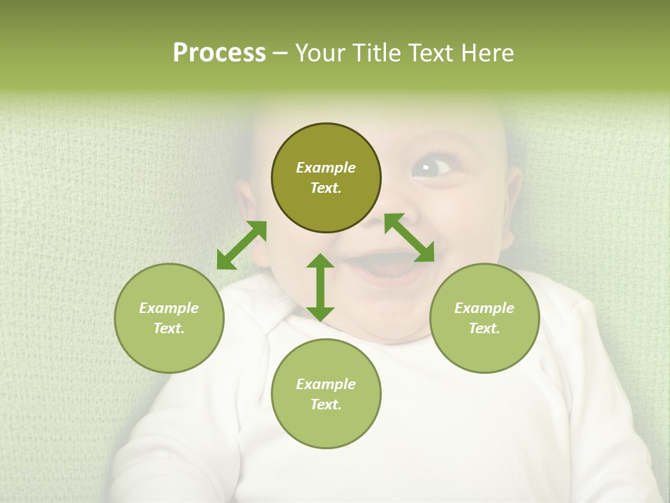 Cute Happy Baby Boy Smiling On Green Background PowerPoint Template