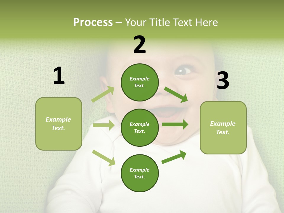 Cute Happy Baby Boy Smiling On Green Background PowerPoint Template