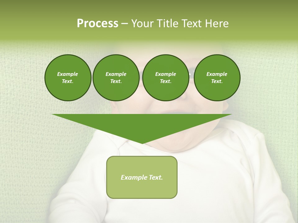 Cute Happy Baby Boy Smiling On Green Background PowerPoint Template