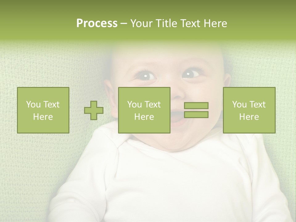 Cute Happy Baby Boy Smiling On Green Background PowerPoint Template