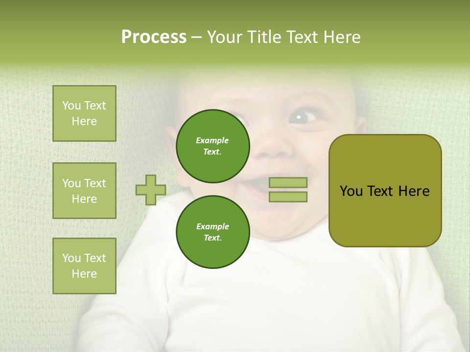 Cute Happy Baby Boy Smiling On Green Background PowerPoint Template