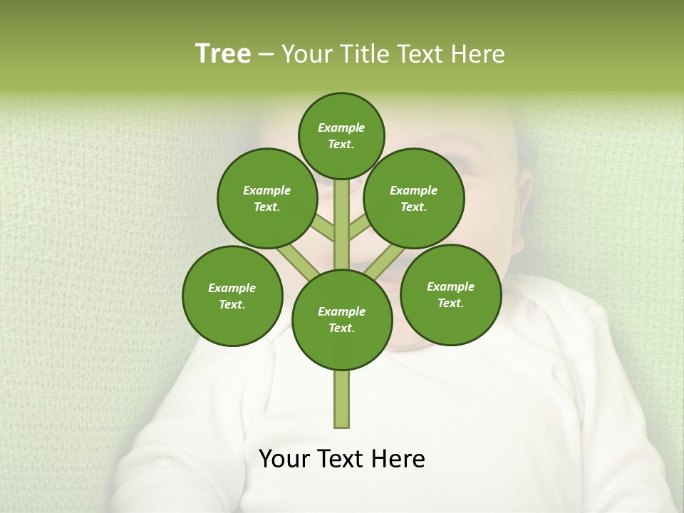 Cute Happy Baby Boy Smiling On Green Background PowerPoint Template