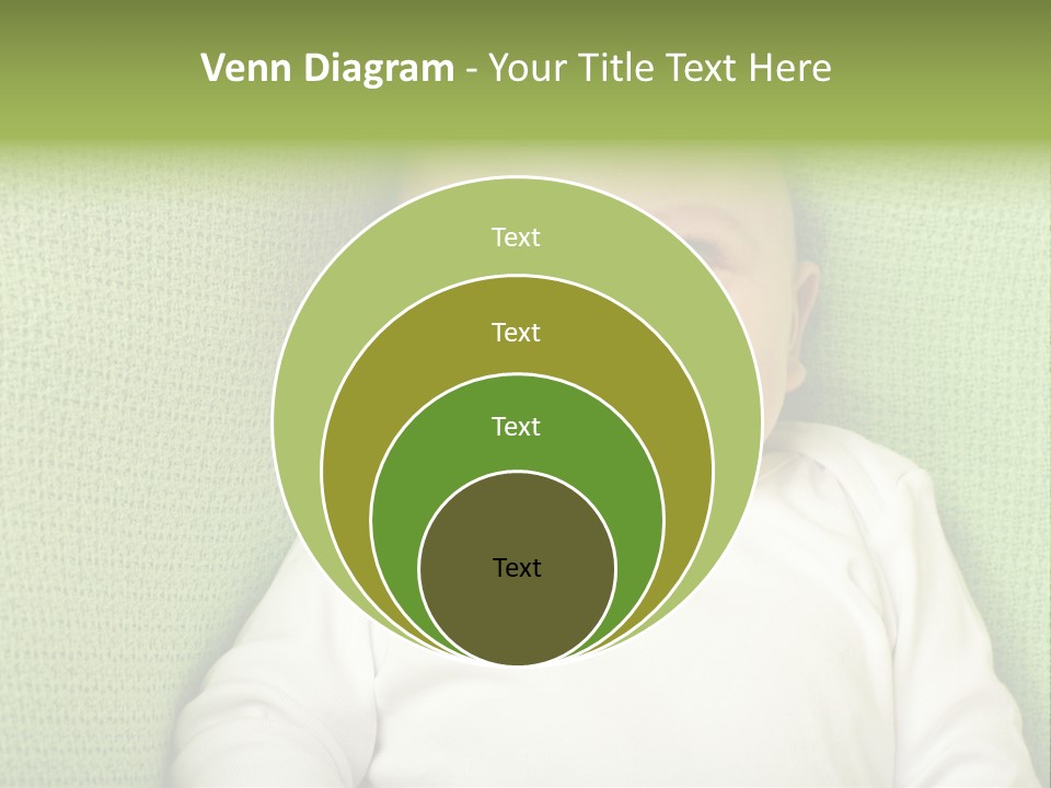 Cute Happy Baby Boy Smiling On Green Background PowerPoint Template