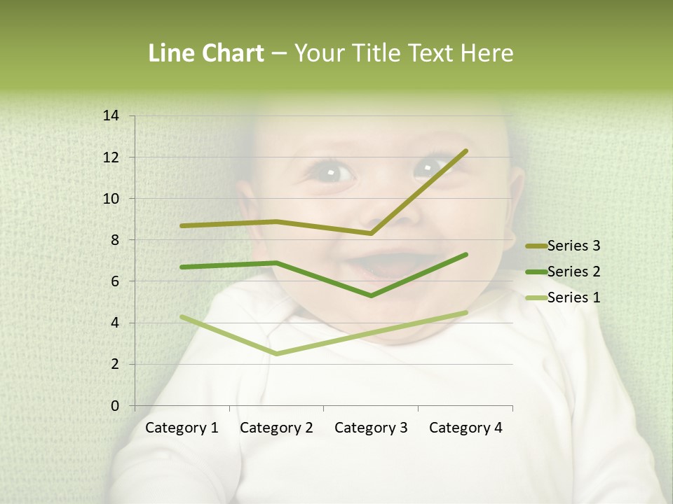 Cute Happy Baby Boy Smiling On Green Background PowerPoint Template