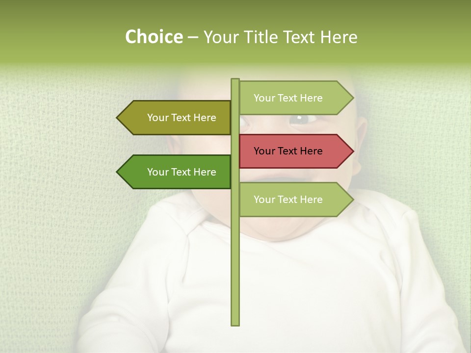 Cute Happy Baby Boy Smiling On Green Background PowerPoint Template