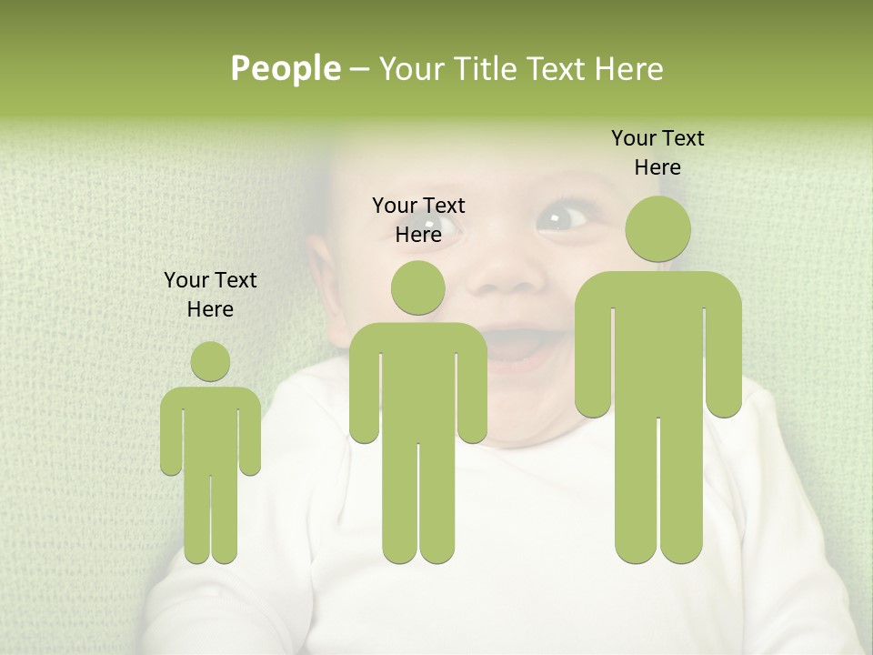 Cute Happy Baby Boy Smiling On Green Background PowerPoint Template