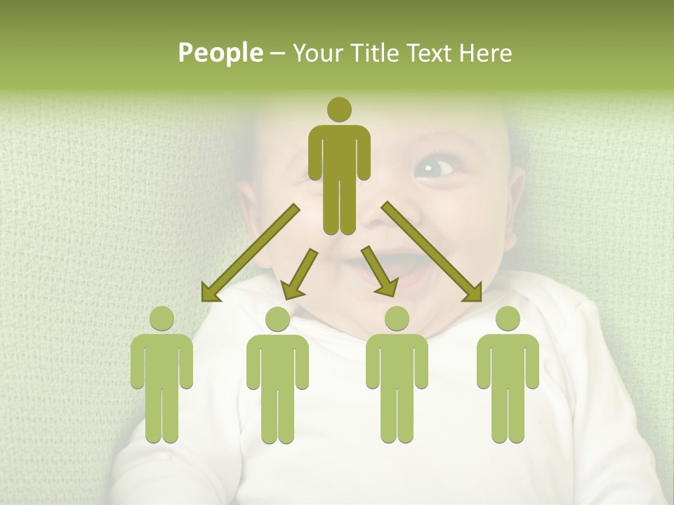 Cute Happy Baby Boy Smiling On Green Background PowerPoint Template