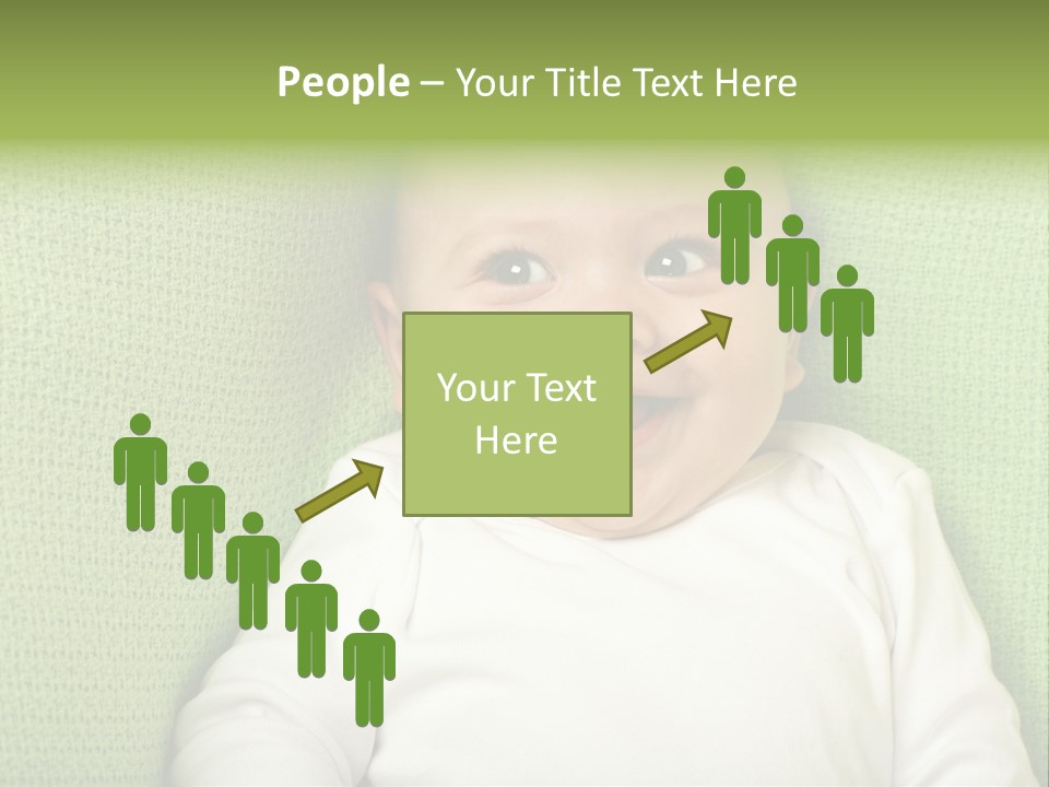Cute Happy Baby Boy Smiling On Green Background PowerPoint Template