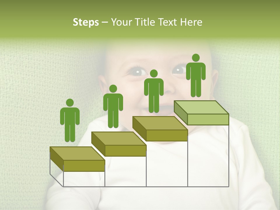 Cute Happy Baby Boy Smiling On Green Background PowerPoint Template