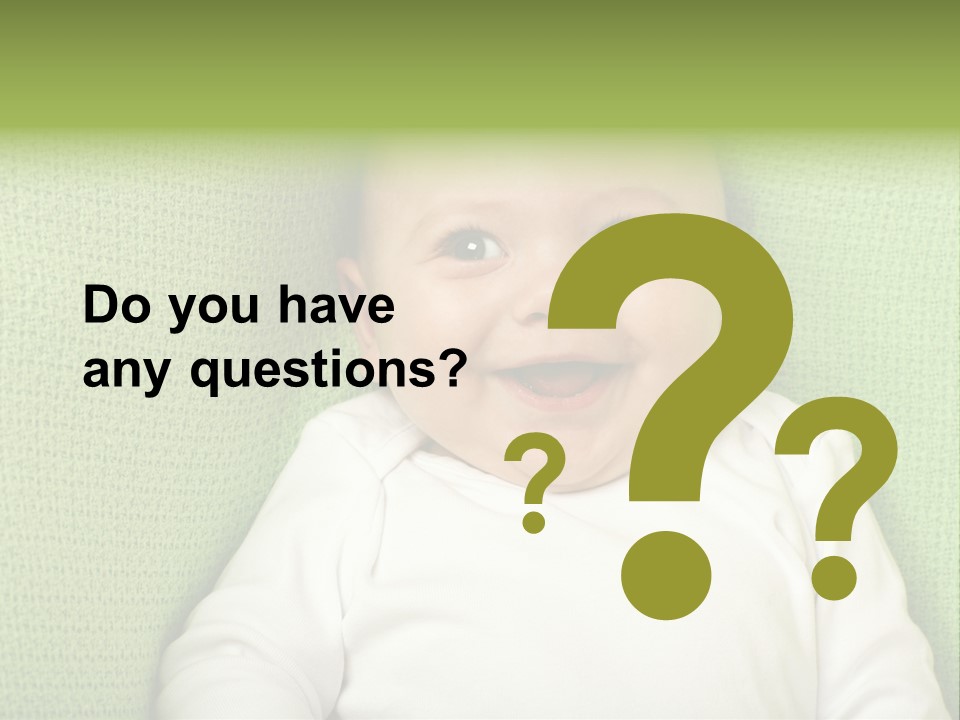 Cute Happy Baby Boy Smiling On Green Background PowerPoint Template