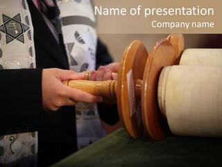 Boy Holding Torah Scrolls PowerPoint Template