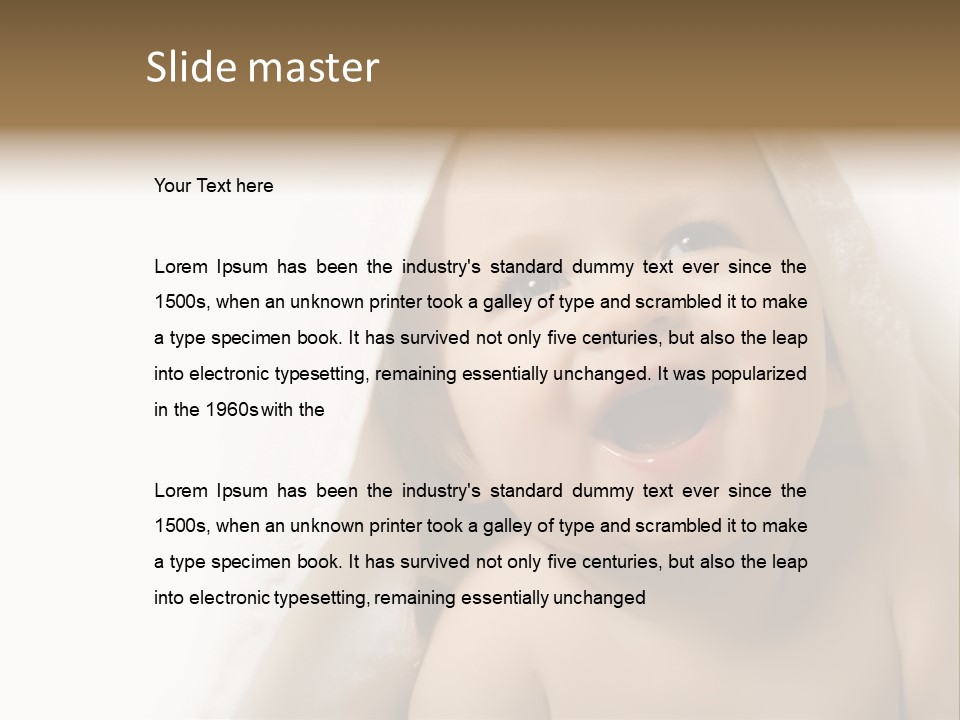 Baby After Bath. Cheerful Child PowerPoint Template