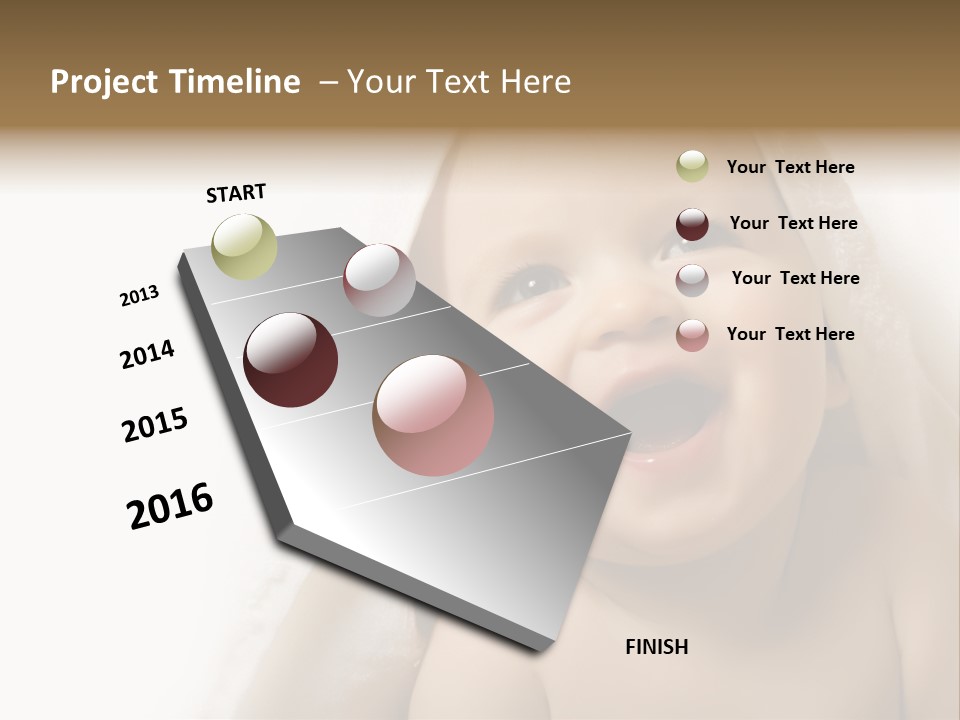 Baby After Bath. Cheerful Child PowerPoint Template