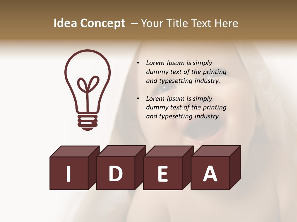 Baby After Bath. Cheerful Child PowerPoint Template