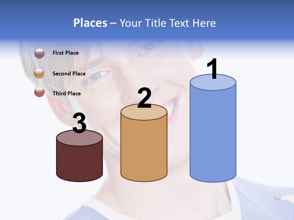 Smiling Face Of Handsome Teenager Male Person. PowerPoint Template