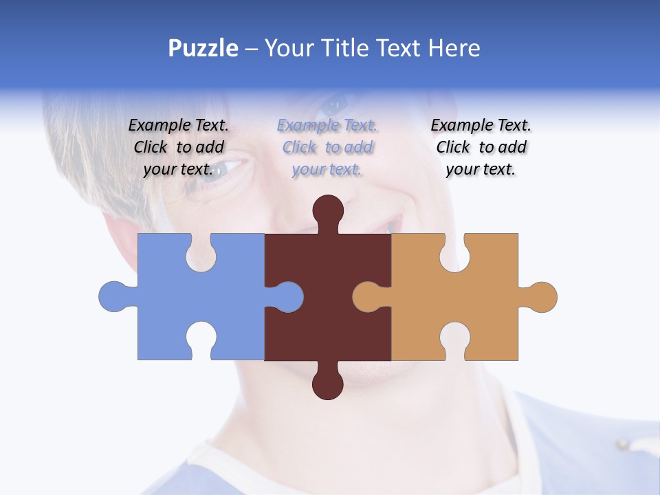 Smiling Face Of Handsome Teenager Male Person. PowerPoint Template