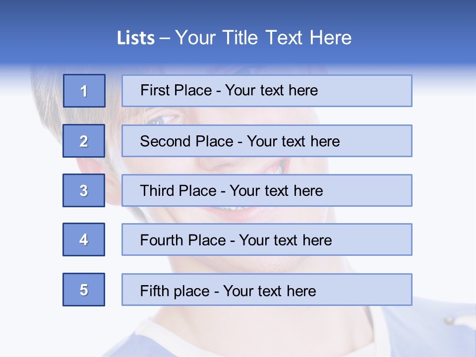 Smiling Face Of Handsome Teenager Male Person. PowerPoint Template