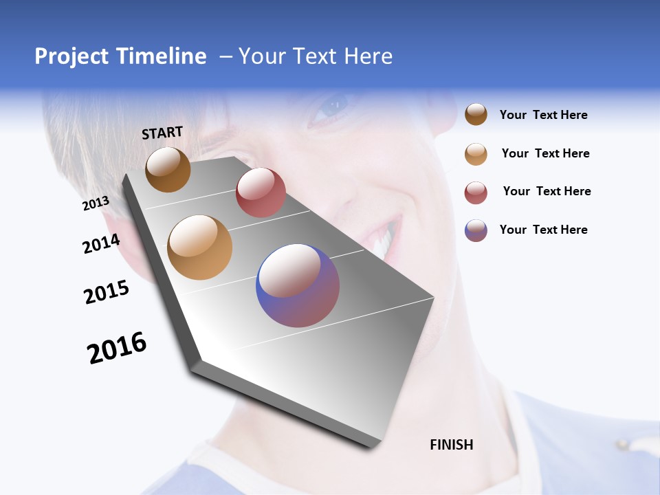 Smiling Face Of Handsome Teenager Male Person. PowerPoint Template