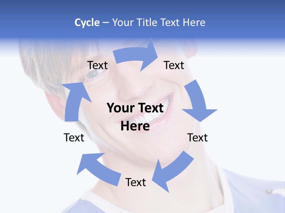 Smiling Face Of Handsome Teenager Male Person. PowerPoint Template