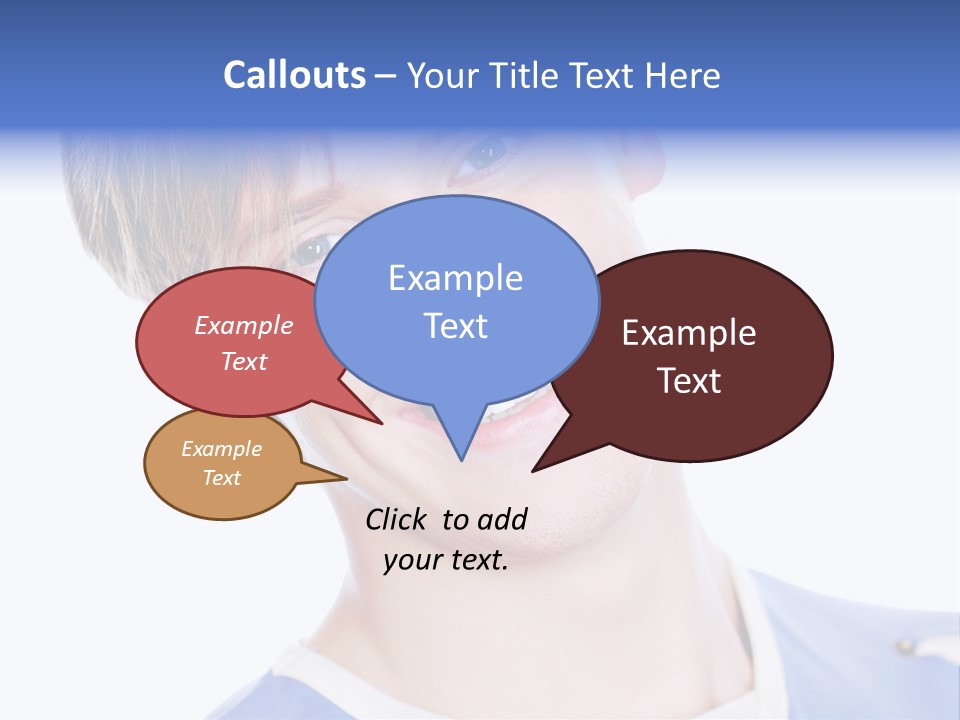 Smiling Face Of Handsome Teenager Male Person. PowerPoint Template