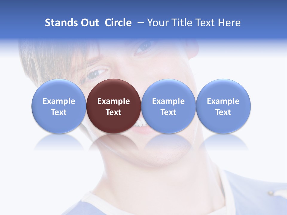 Smiling Face Of Handsome Teenager Male Person. PowerPoint Template