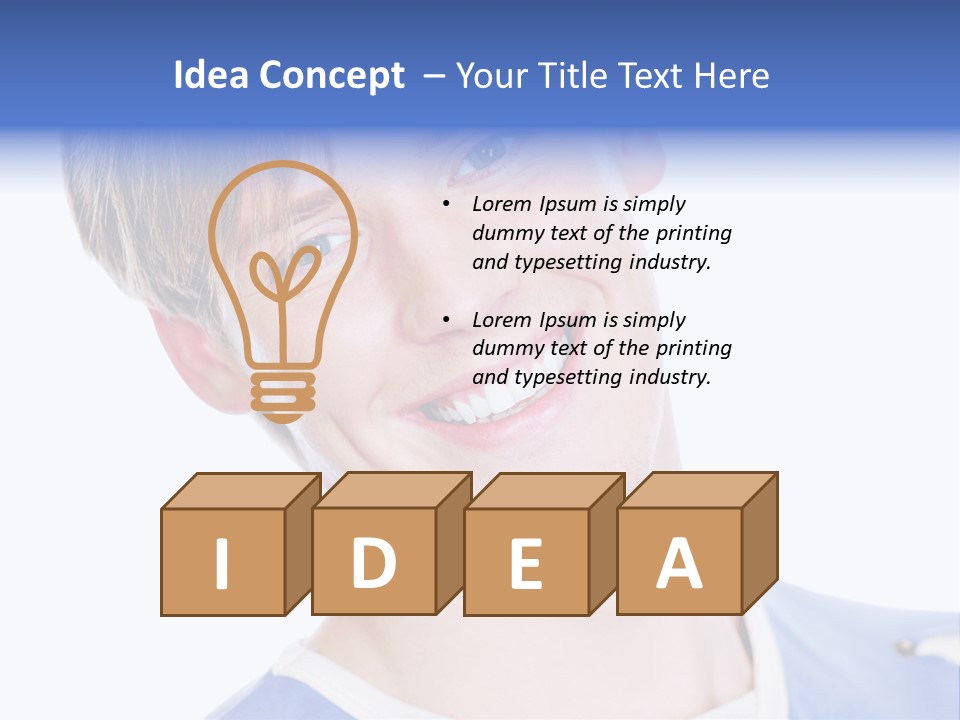 Smiling Face Of Handsome Teenager Male Person. PowerPoint Template