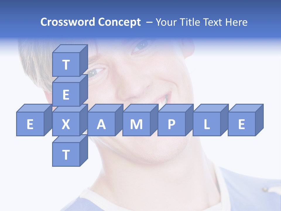 Smiling Face Of Handsome Teenager Male Person. PowerPoint Template