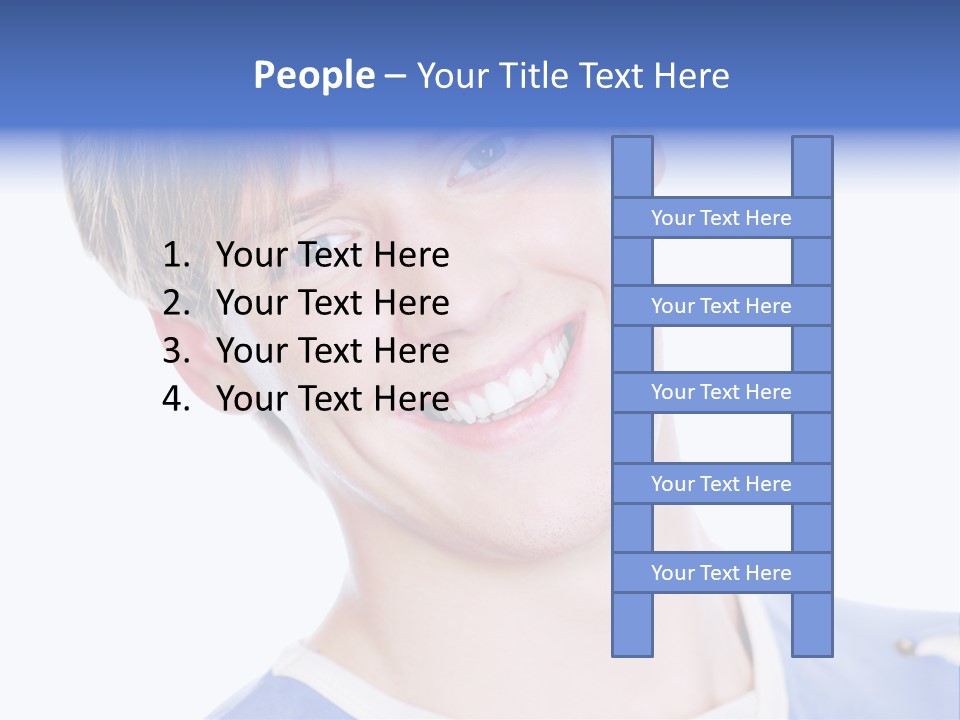 Smiling Face Of Handsome Teenager Male Person. PowerPoint Template