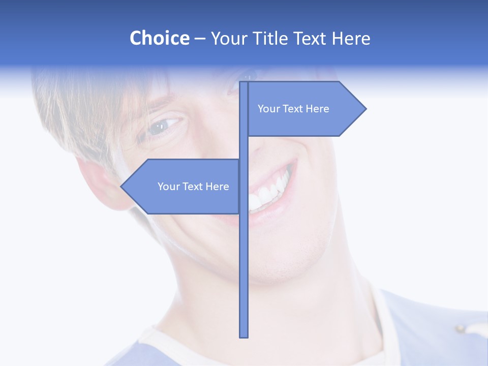 Smiling Face Of Handsome Teenager Male Person. PowerPoint Template