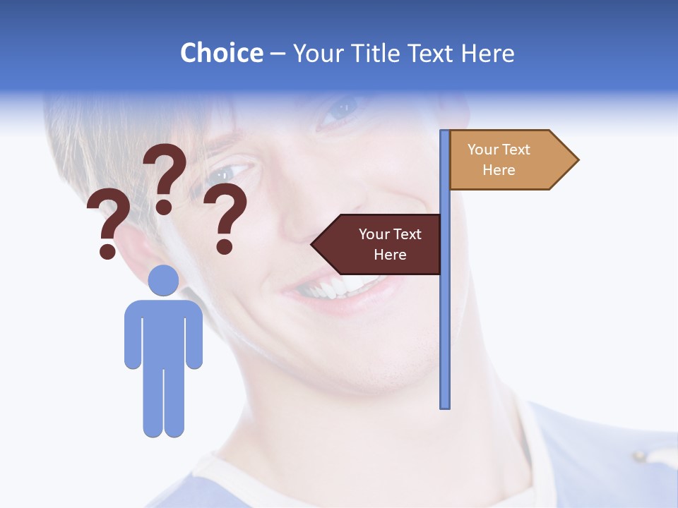 Smiling Face Of Handsome Teenager Male Person. PowerPoint Template