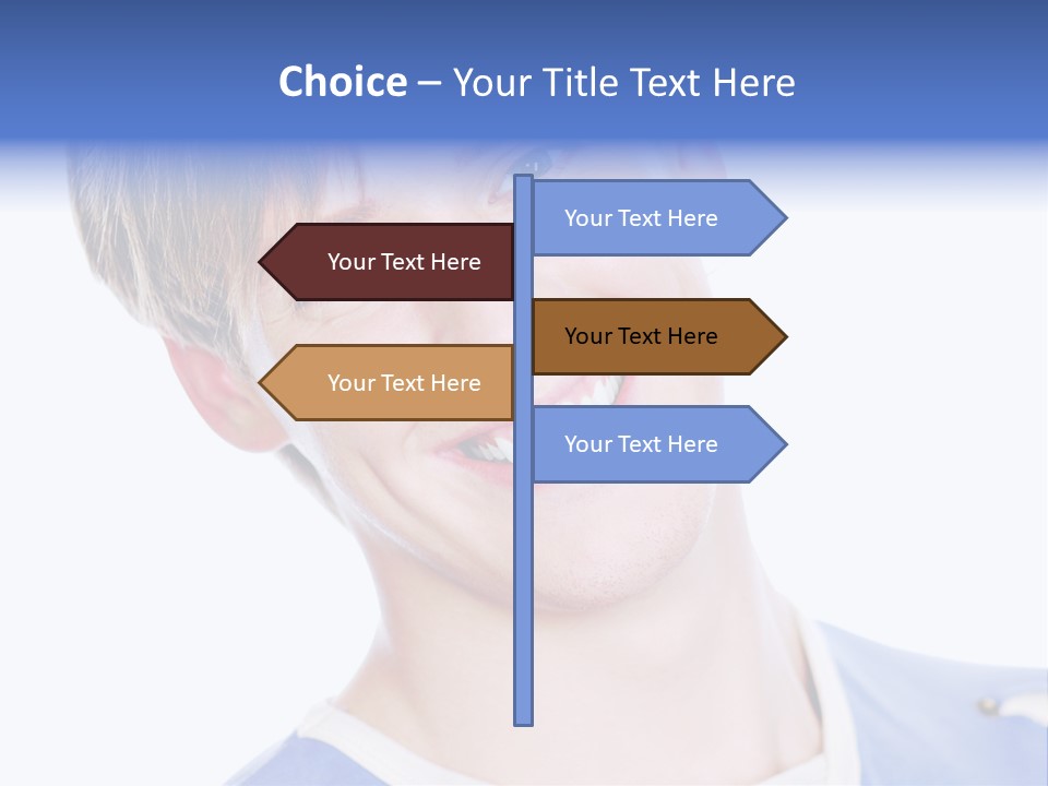 Smiling Face Of Handsome Teenager Male Person. PowerPoint Template