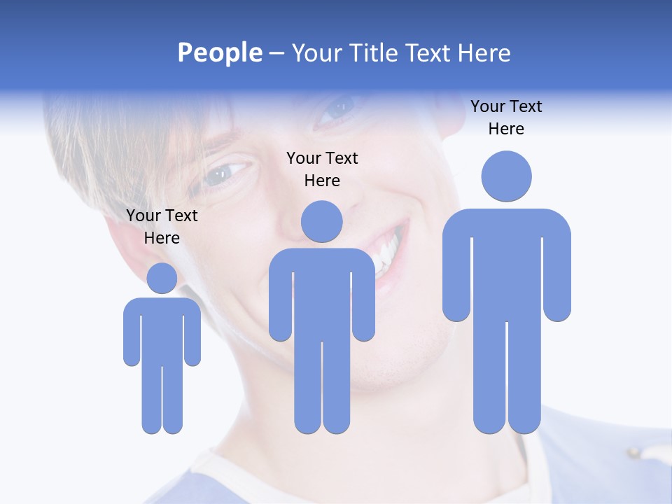 Smiling Face Of Handsome Teenager Male Person. PowerPoint Template