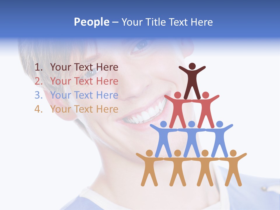 Smiling Face Of Handsome Teenager Male Person. PowerPoint Template