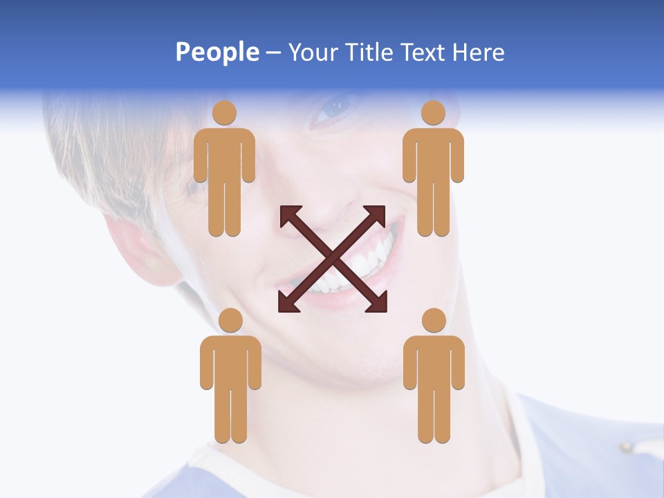 Smiling Face Of Handsome Teenager Male Person. PowerPoint Template