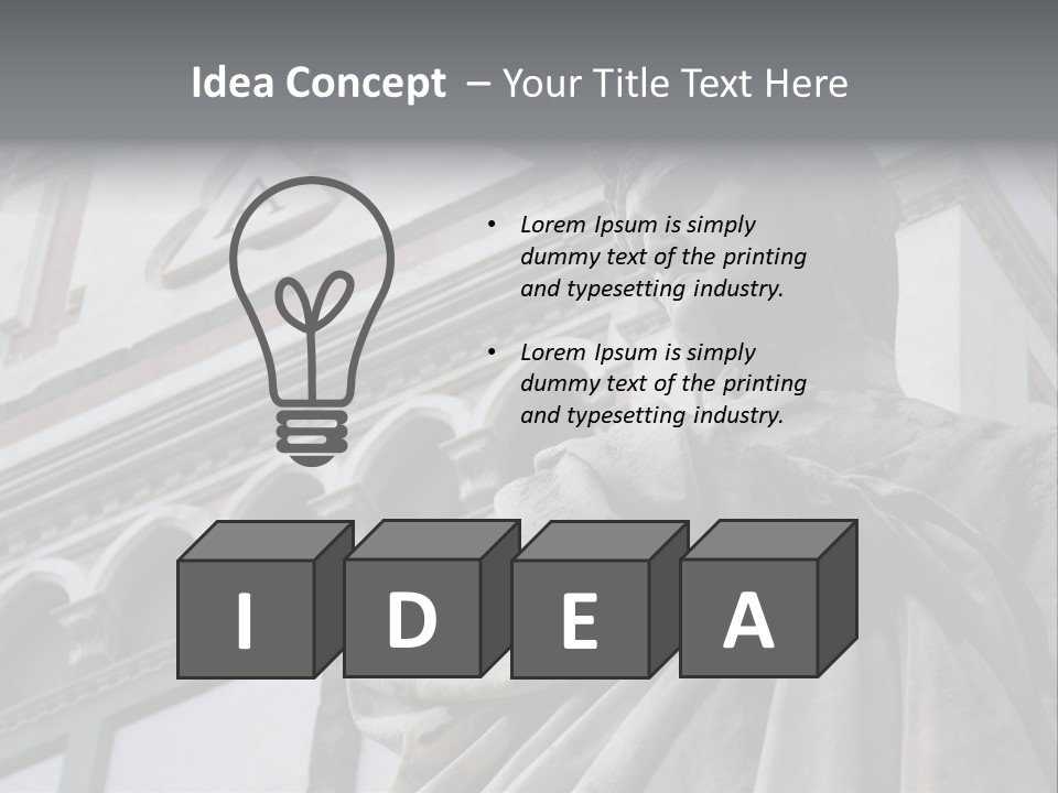 Famous Dante Sculpture Near Santa Croce Cathedral In Florence PowerPoint Template