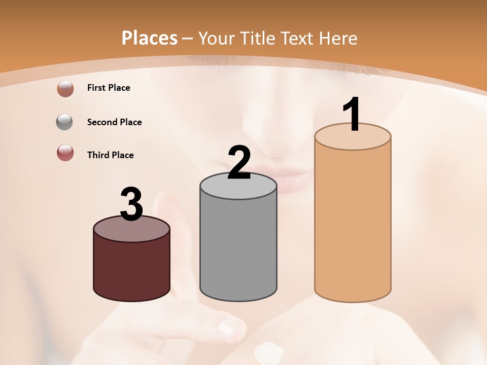 Young Beautiful Woman Applying Hands Cream And Looking At Camera PowerPoint Template