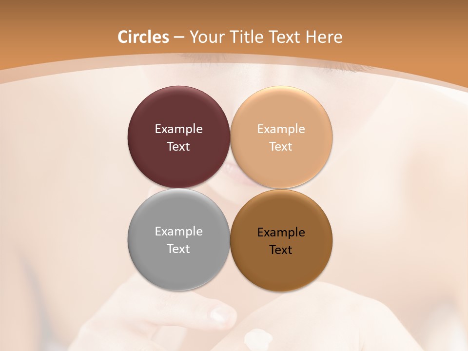 Young Beautiful Woman Applying Hands Cream And Looking At Camera PowerPoint Template