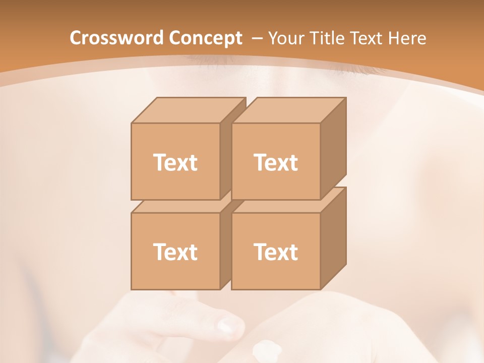 Young Beautiful Woman Applying Hands Cream And Looking At Camera PowerPoint Template