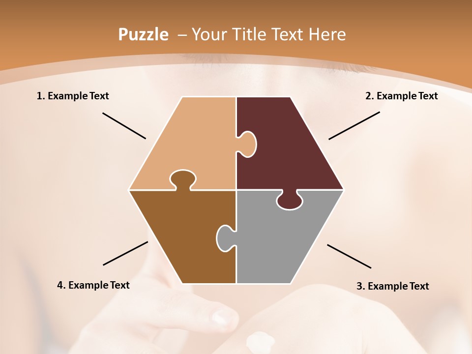 Young Beautiful Woman Applying Hands Cream And Looking At Camera PowerPoint Template