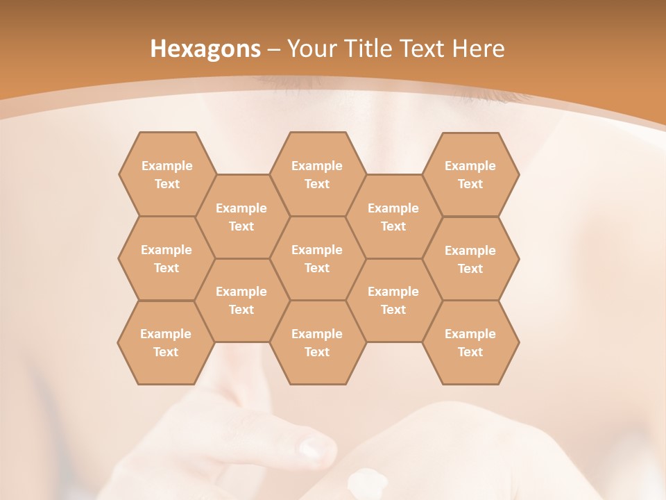 Young Beautiful Woman Applying Hands Cream And Looking At Camera PowerPoint Template