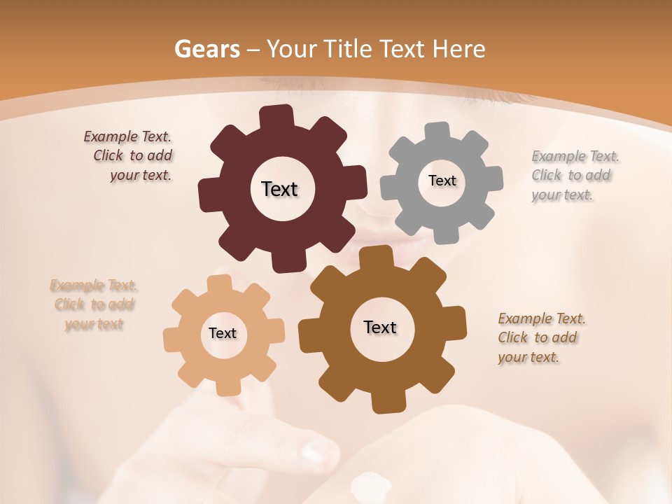 Young Beautiful Woman Applying Hands Cream And Looking At Camera PowerPoint Template