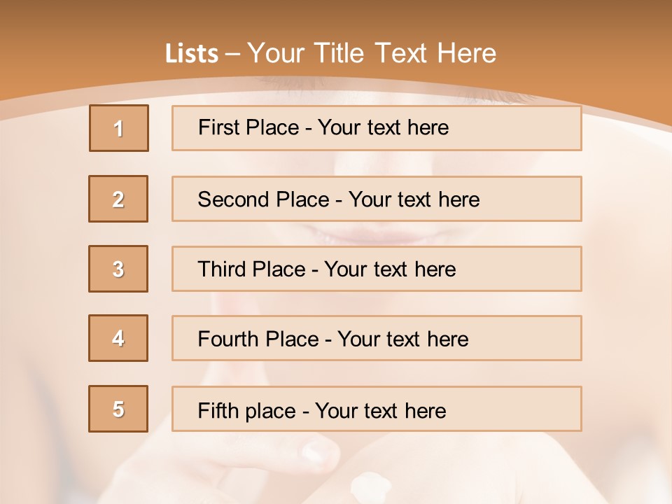 Young Beautiful Woman Applying Hands Cream And Looking At Camera PowerPoint Template