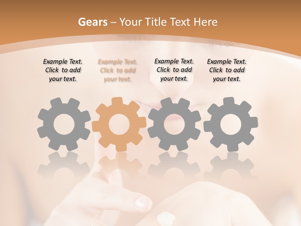 Young Beautiful Woman Applying Hands Cream And Looking At Camera PowerPoint Template