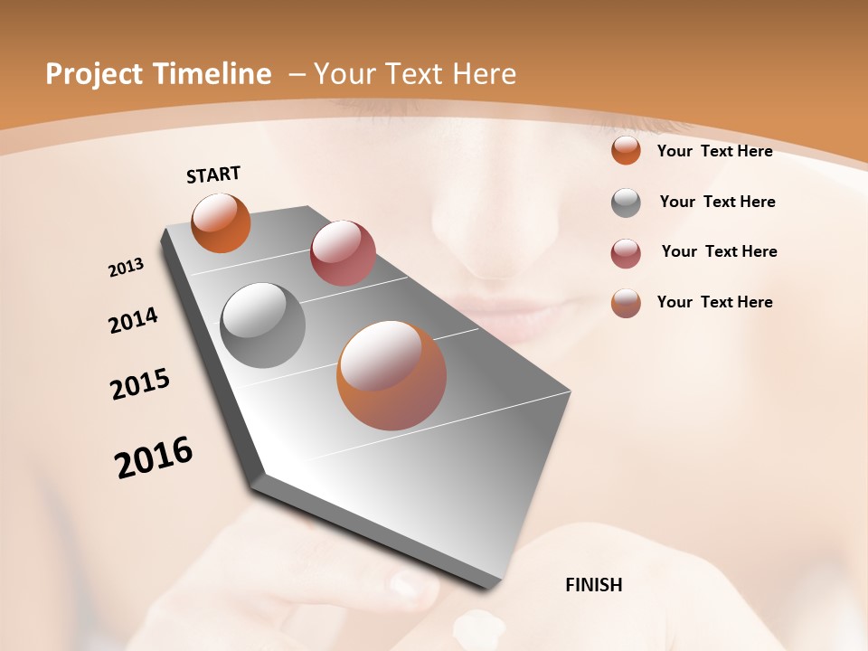 Young Beautiful Woman Applying Hands Cream And Looking At Camera PowerPoint Template