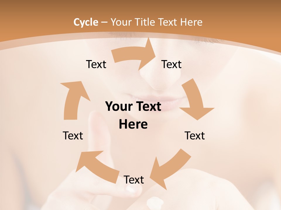 Young Beautiful Woman Applying Hands Cream And Looking At Camera PowerPoint Template