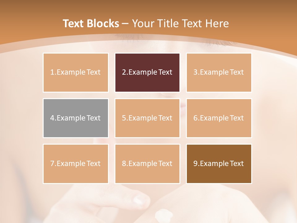 Young Beautiful Woman Applying Hands Cream And Looking At Camera PowerPoint Template