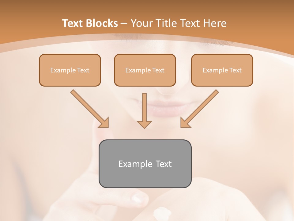 Young Beautiful Woman Applying Hands Cream And Looking At Camera PowerPoint Template