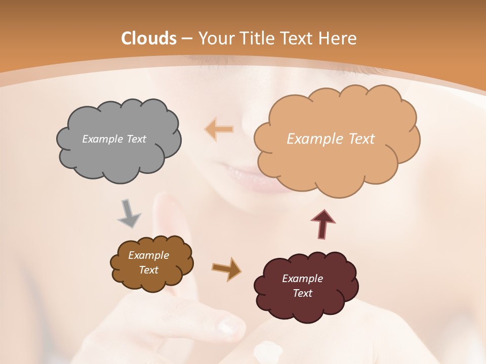 Young Beautiful Woman Applying Hands Cream And Looking At Camera PowerPoint Template