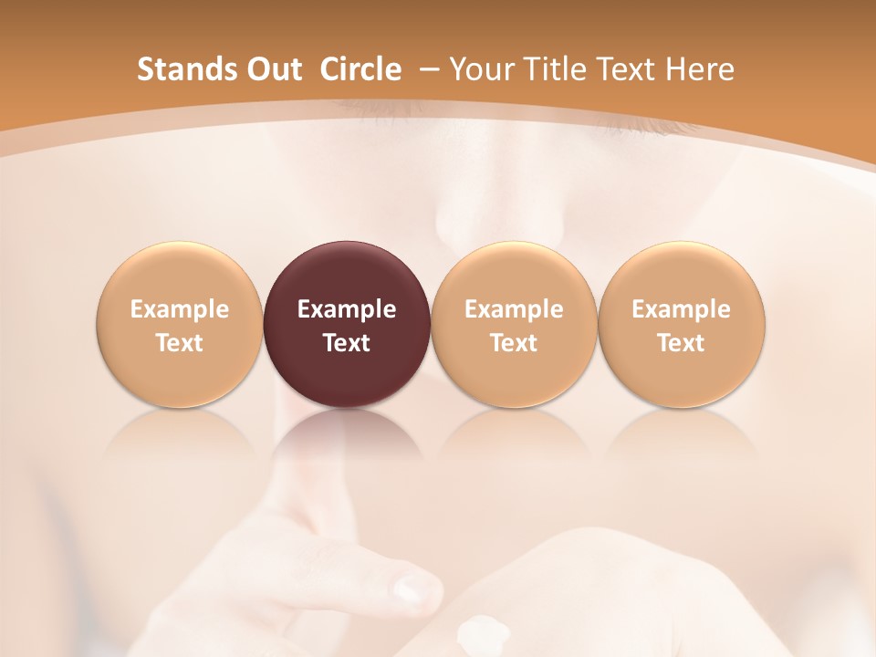 Young Beautiful Woman Applying Hands Cream And Looking At Camera PowerPoint Template