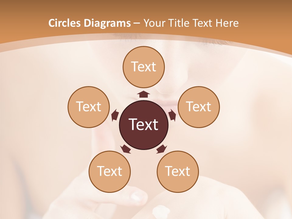 Young Beautiful Woman Applying Hands Cream And Looking At Camera PowerPoint Template